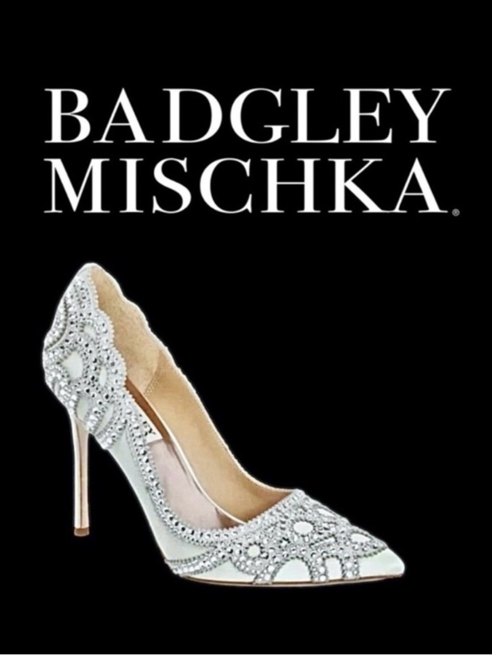 Badgley Mischka Glittering Cream & Silver Heels